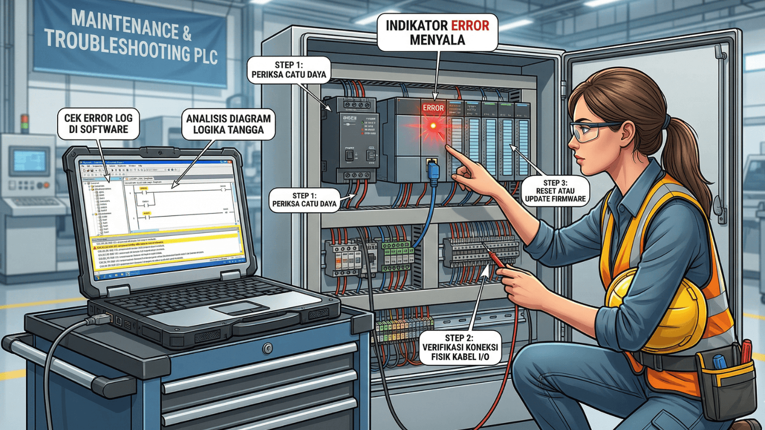 Folks Automation - Cara mengatasi lampu indikator ERRORFAULT pada PLC