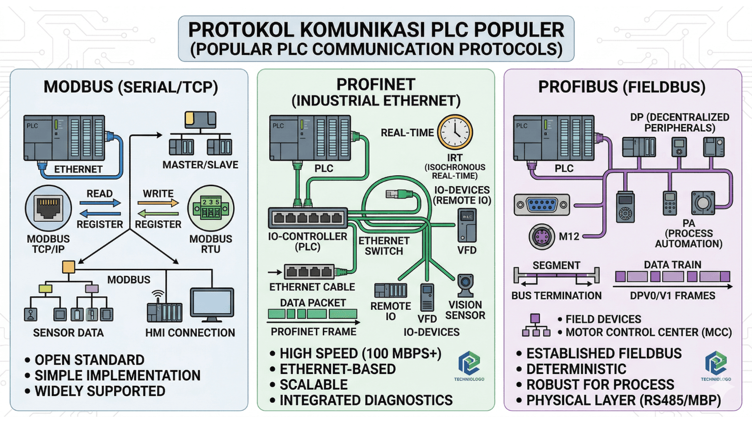 Folks Automation - Protokol komunikasi PLC populer (Modbus, Profinet, Profibus)