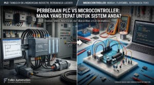 Perbedaan PLC dan Microcontroller microcontroller adalah Integrated Circuit (IC) tunggal sebuah komputer mini yang mencakup CPU dan PLC sistem komputasi terpadu yang dirancang dengan satu tujuan mutlak